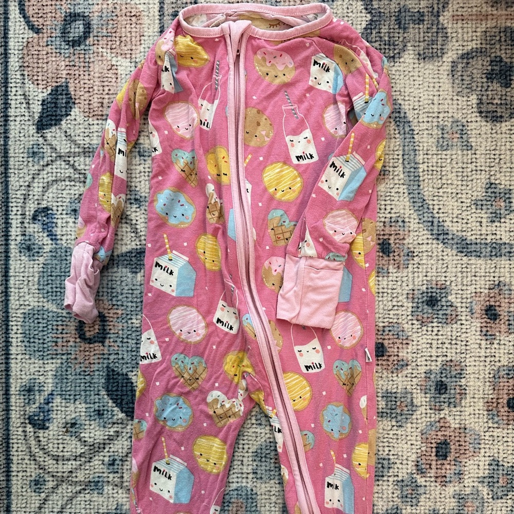 Little Sleepies 6-12 Month Milk and Cookies Pjs